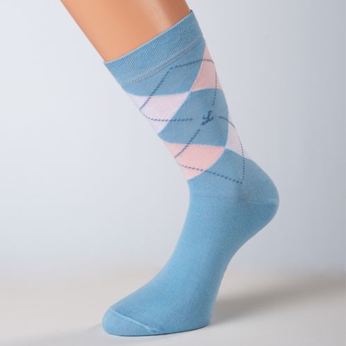 Socken hellblau Muster weiss Größe 36, 37, 38