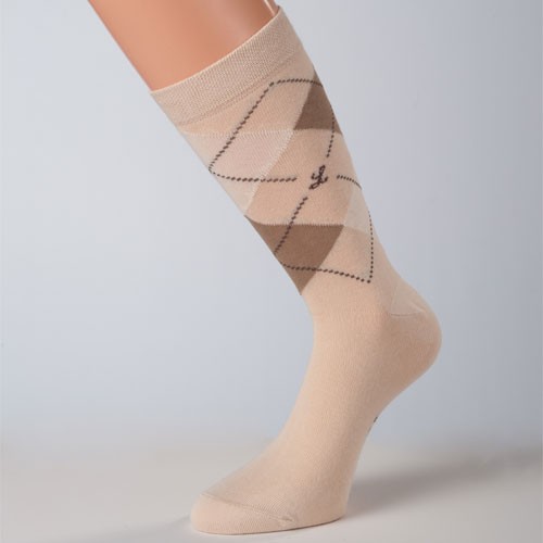 Socken hellbraun Muster braun Größe 48, 49, 50
