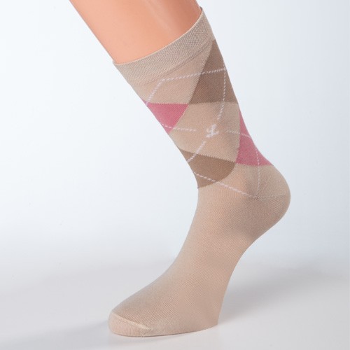 Socken braun Muster rosa Größe 39, 40, 41